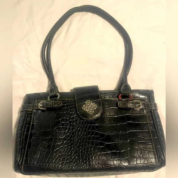 Unbranded Vegan Leather Purse Crocodile Print W Perfect Pockets &Built In Wallet - Picture 1 of 16